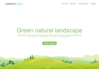 Green natural landscape landing page