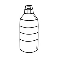 sports water bottle isolated on a white background. Vector stock  illustration in Doodle style