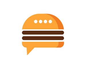 Burger with bubble chat