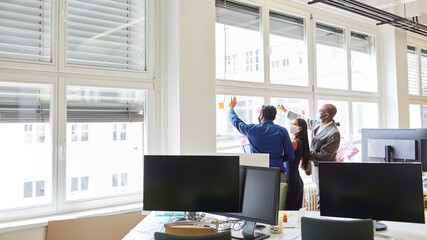 Business team with face mask while brainstorming