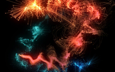 Abstract background simulating energy clots in space