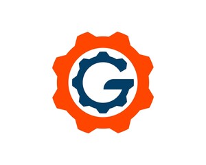 Gear with G letter initial inside
