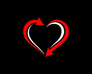 Red arrow form a love shape