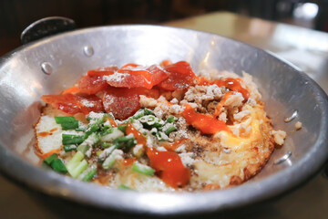 fried egg, Vietnamese egg with sausage