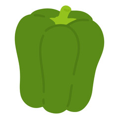 Flat colored simple green pepper