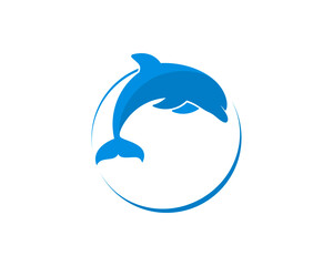 Circle shape with jumping dolphin