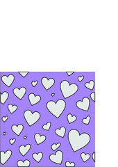 pattern seamless endless hearts light gray on purple lilac background for scrapbooking paper wedding Valentine's day