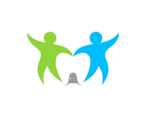 Healthy people with tooth house