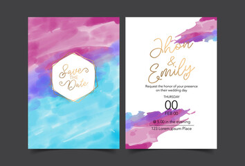 wedding Invitation card, watercolour texture