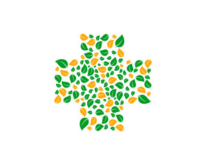 The leaves form a medical symbol