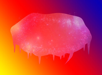 Pink Glittery Speech Bubble With Colorful Gradient Background