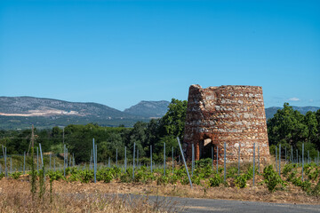 Ruined mill on the heights of Rivesaltes