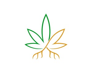 Abstract cannabis and root