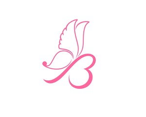 Flying butterfly with B letter initial