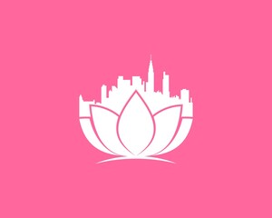 Lotus with city building above
