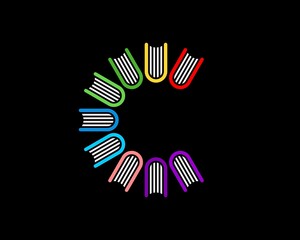 Rainbow book with C letter initial