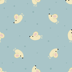 Fototapeta na wymiar Cute mouse seamless pattern