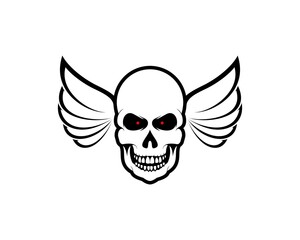 Skull with spread wing