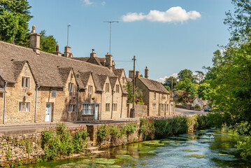 Traditional Weaver Cotswolds-Cottages in Bibury near Cirencester, South East England.|...