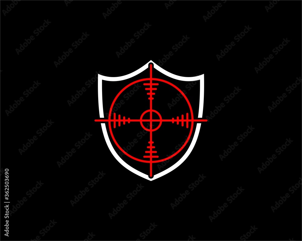 Sticker shield with red shooting target