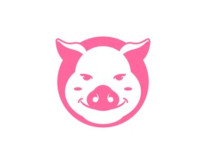 Circle shape with pig head inside
