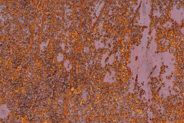 Iron sheet with corrosion. Old metal surface close up.