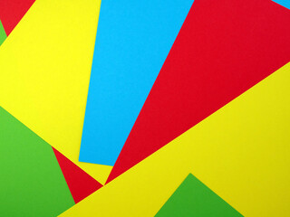 pile of colourful cardboard sheet, coloured paper stacked into geometric