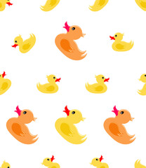 Rubber Duck Icon Seamless Pattern, Rubber Ducky, Duck Shape Toy