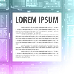 Vector illustration. Cityscape top view. City landscape with houses, buildings, streets, roads. View from above. 