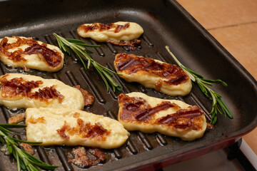 grilled cheese with lettuce leaves