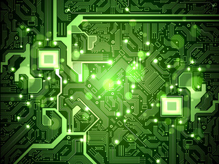 High tech electronic circuit board vector background.