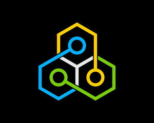 Three tech circuit hexagon combination