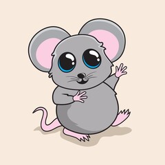 Obraz premium Mouse Cartoon Cute Rat Illustration