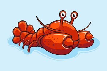 Lobster Cartoon Cute Crayfish Illustration