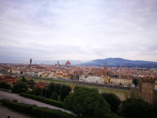 Tourism in Florence. Artistic look in vivid colours.