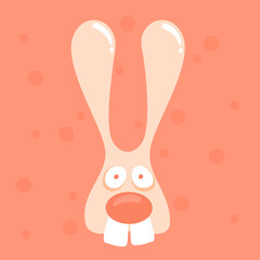 Cartoon animal design series with cute rabbit.Vector  illustration of cute animals cards design series.