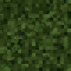Abstract seamless pattern with green colored chaotic squares on dark