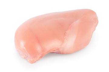 Fresh chicken fillet isolated on white background with clipping path and full depth of field.