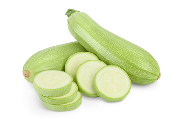 zucchini or marrow isolated on white background with clipping path and full depth of field