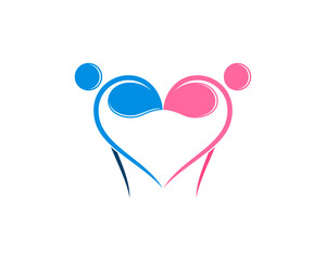 Abstract people heart connection