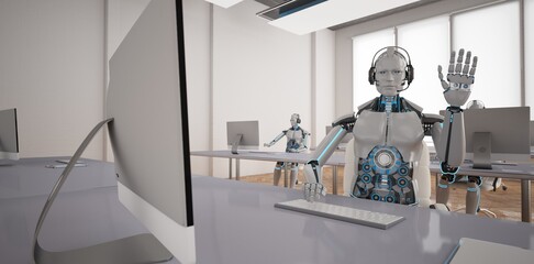 Roboter in einem Call Center