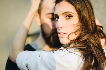 Fototapeta premium Beautiful young couple have fun. Her happiness is everything to him.