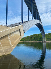 The Zdakov Bridge is a steel arch bridge that spans the Vltava river,Czech Republic.