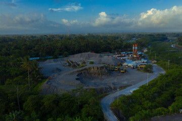 The views of the sand depot that stretches around the Kali Putih river