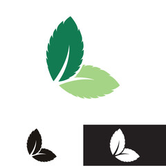 Mint leaves flat vector color icon