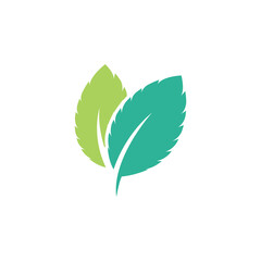 Mint leaves flat vector color icon