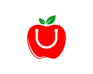 Shopping bag with apple shape