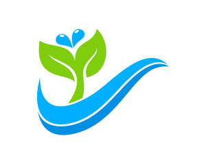 Nature whale with water drop and wave