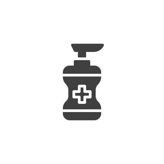 Hand sanitizer gel vector icon. filled flat sign for mobile concept and web design. Antiseptic sanitizer bottle glyph icon. Symbol, logo illustration. Vector graphics