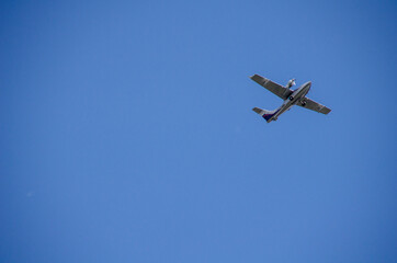 Airplane in the blue sky
